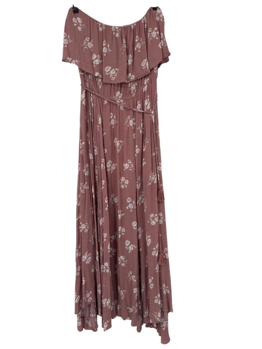 GiGi USA Womens strapless Floral Maxi Dress crinkle rose size Large Rayon - Picture 2 of 7